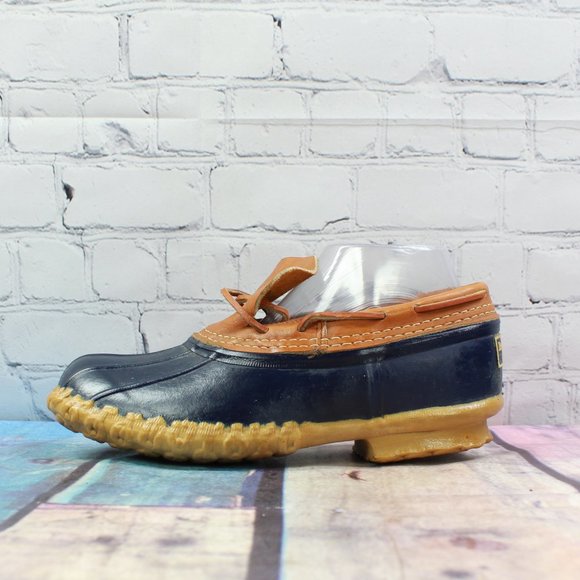 L.L. Bean Shoes - LL Bean Unlined Brown Leather Low Rubber Ankle Duck Boots Size 8
